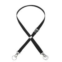 Ceinture noire de chabat bi matière cuir elastique pour femme