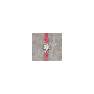 Bracelet fil rouge et maguen rodium et strass