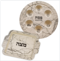 plateau de seder et plat à matsa en mélaminé pour Pessah
