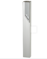 Boitier mezouza en métal argent avec Shin stylisé - 15 cm