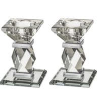 Bougeoirs en cristal design 10 cm argent