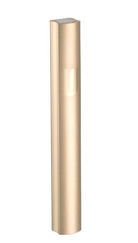 Mezouza en aluminium de 12 cm dorée mat avec shin discret