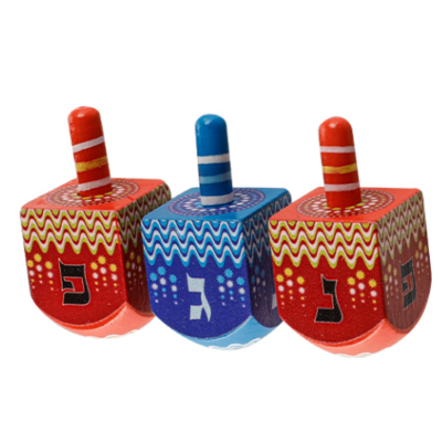 Toupies en bois colorées 6 cm de hauteur