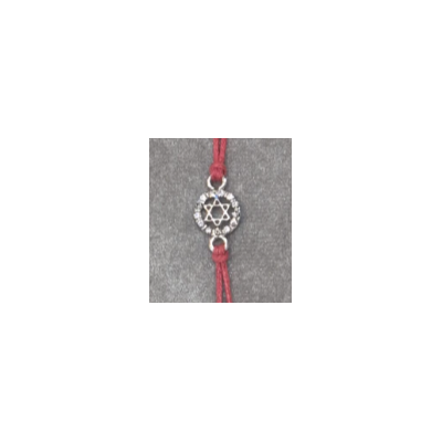 Bracelet fil rouge et maguen entourée avec strass
