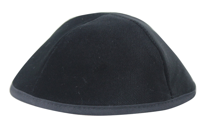 Kippa en velours bleu marine, taille standard