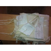 Talit gadol SPECIAL CEREMONIE blanc en laine peignée Luxe : plusieurs tailles