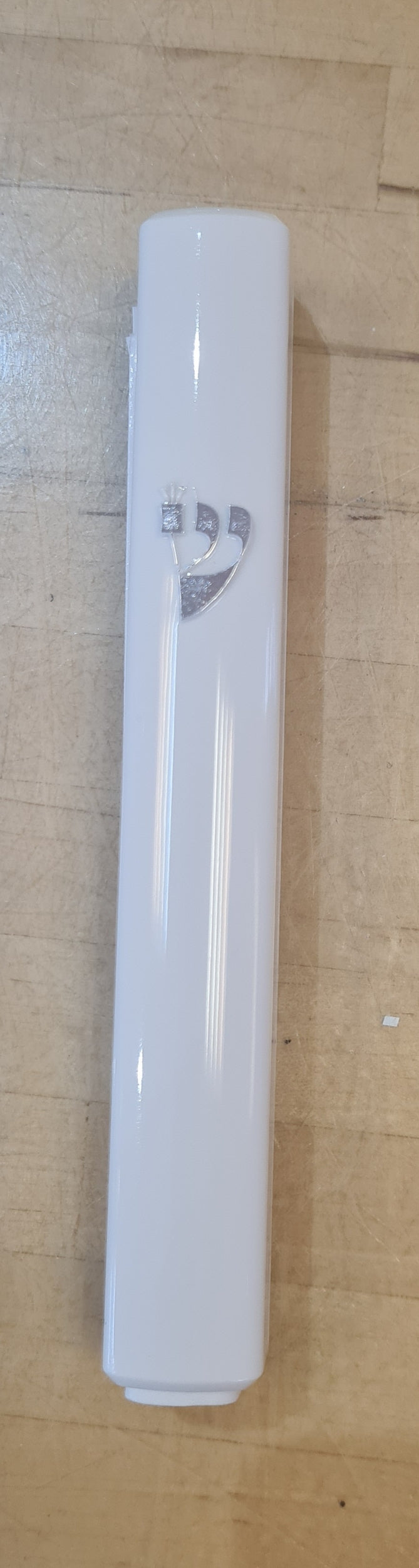 Boitier mezouzah blanche en PVC 12 cm