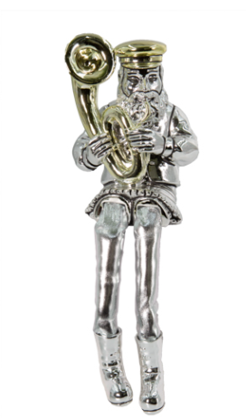 Biblot Hassid Tuba en polyrésine argentée 26 cm