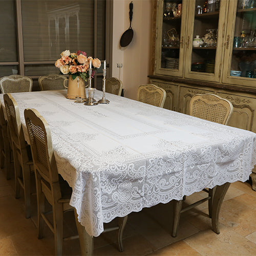 Grande Nappe blanche pour Chabbat et fêtes 350X140 cm