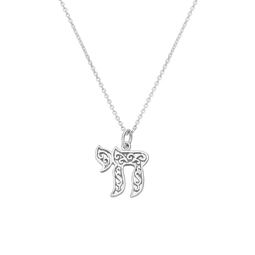 Pendentif Hai stylisé plaqué argent avec sa chaine