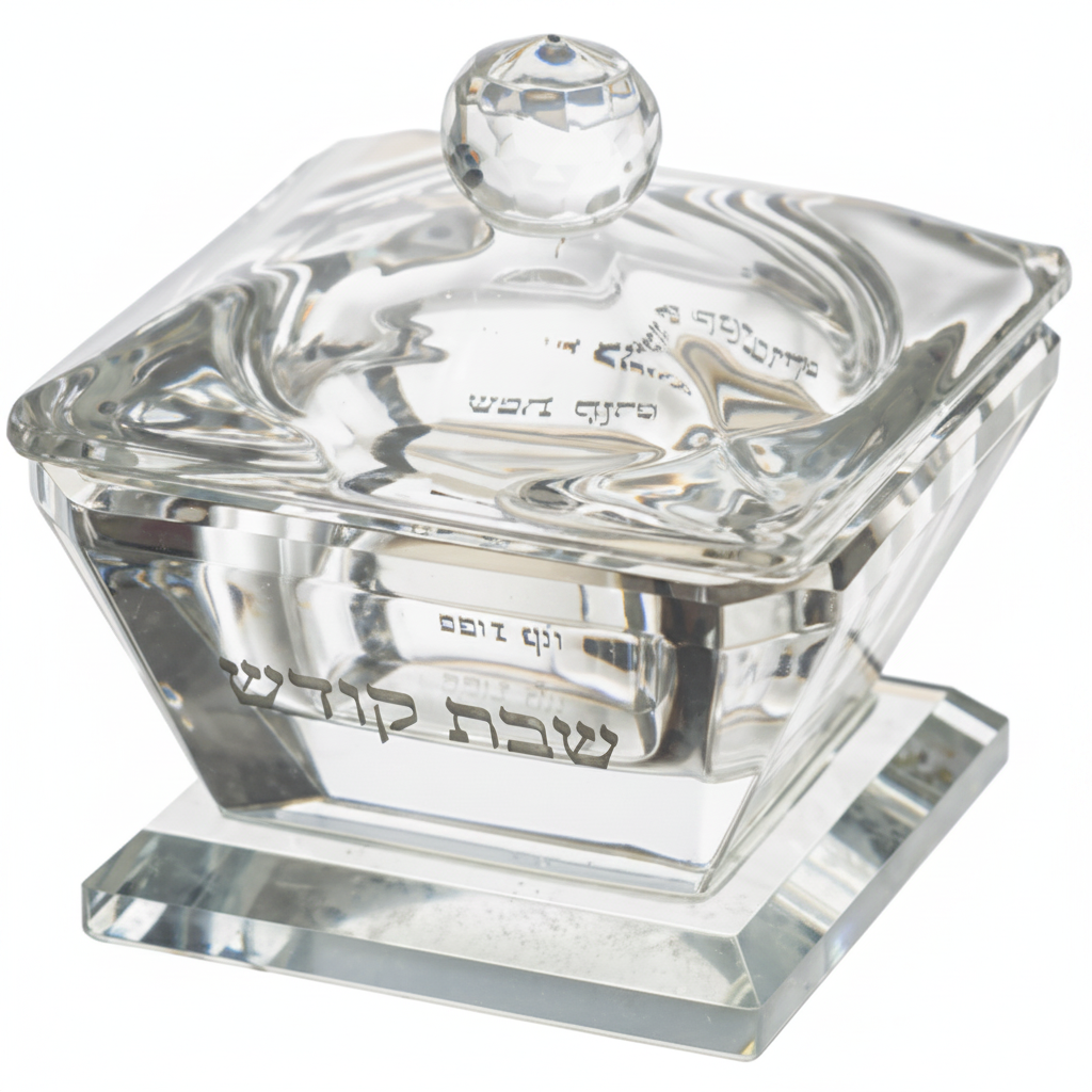 Salière en cristal avec couvercle