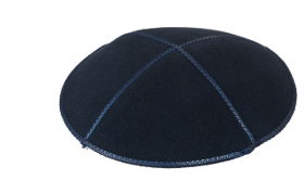 Kippa en Daim bleu (Taille standard)