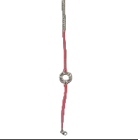 Bracelet en fil rouge et cercle avec inscripton " Shema Israel" en hébreu petit modèle