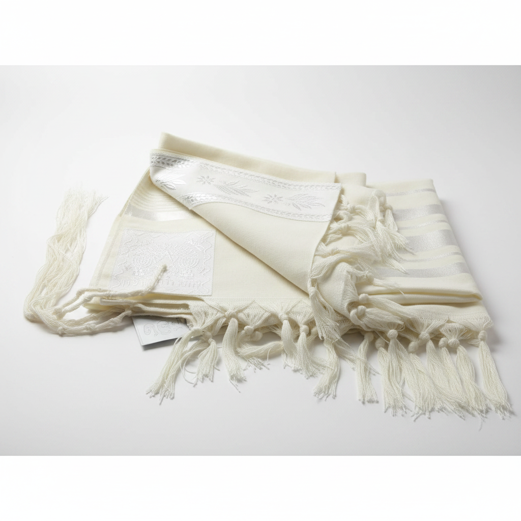 Talit gadol en laine blanc : plusieurs tailles