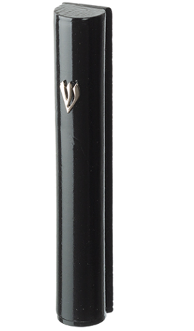 Mezouzah en bois marron foncé de 12 cm forme arrondie.