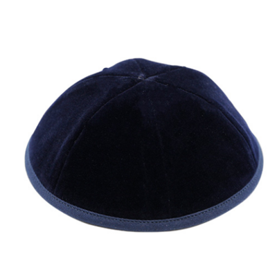 Kippa en velours bleu marine