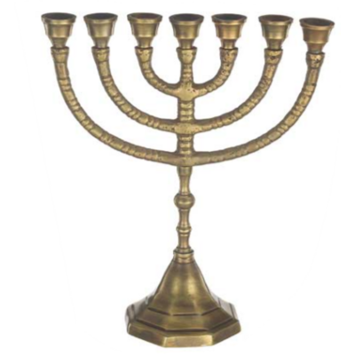 Menorah en étain de 25 cm de hauteur