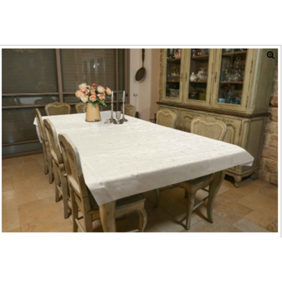 NAPPE pour chabat et fêtes avec inscriptions brodées Chabat kodech en argent