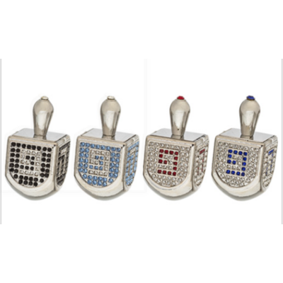 Toupie en métal avec strass