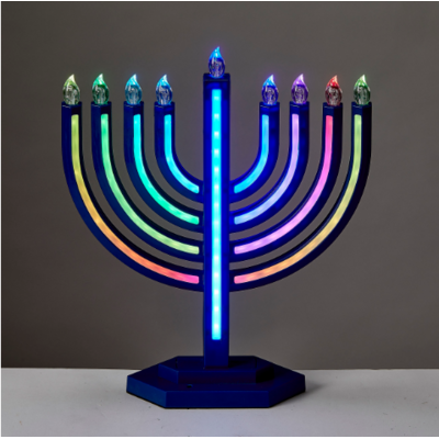 Menorah lumineuse déco Hanoucca 32X26 cm