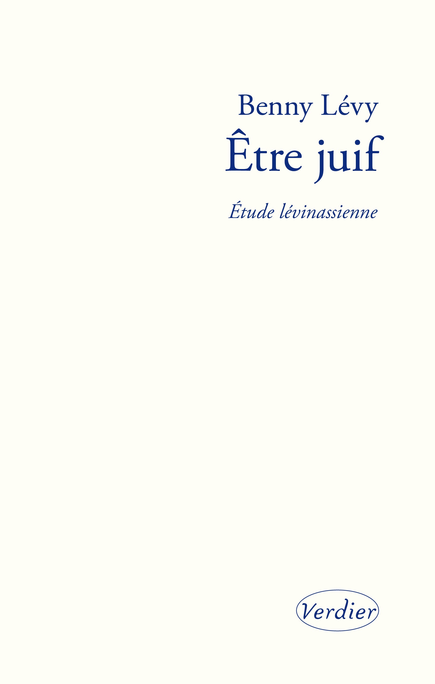 Etre juif de Benny Levy