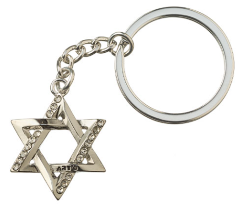 PORTE CLES ETOILE DE DAVID avec STRASS