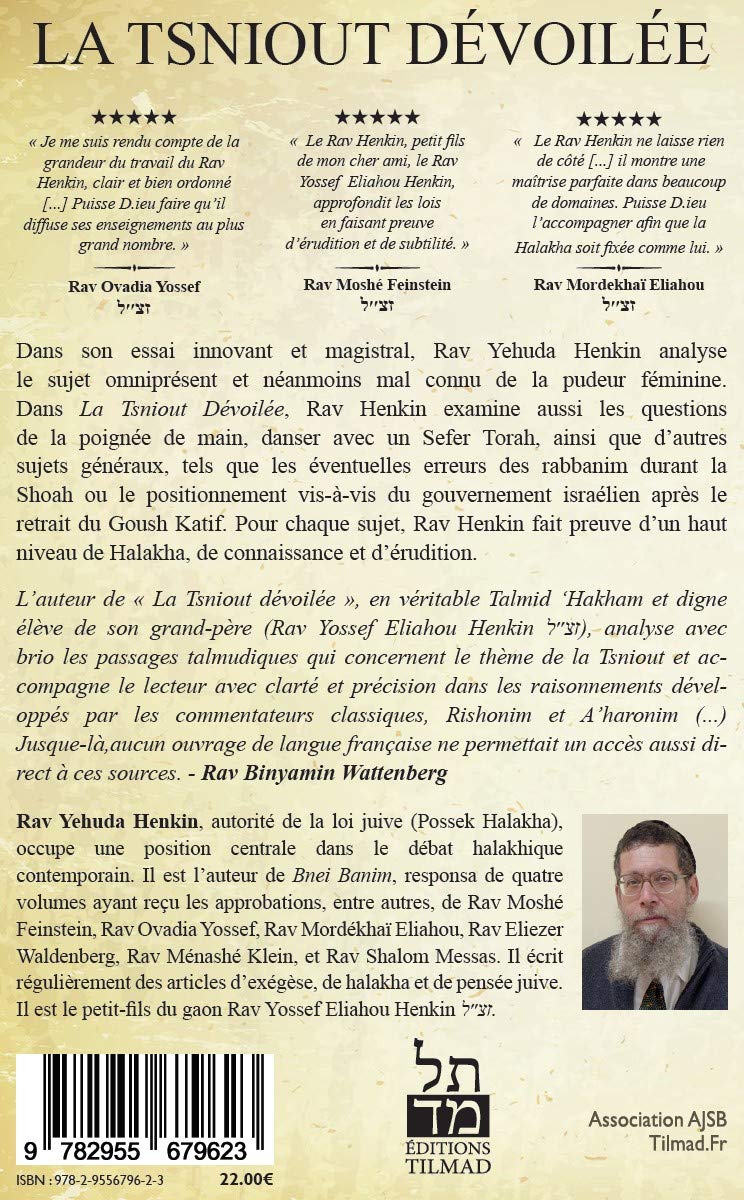 La tsniout dévoilée - Rav Y Henkin