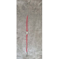 Bracelet fil rouge et maguen rodium et strass
